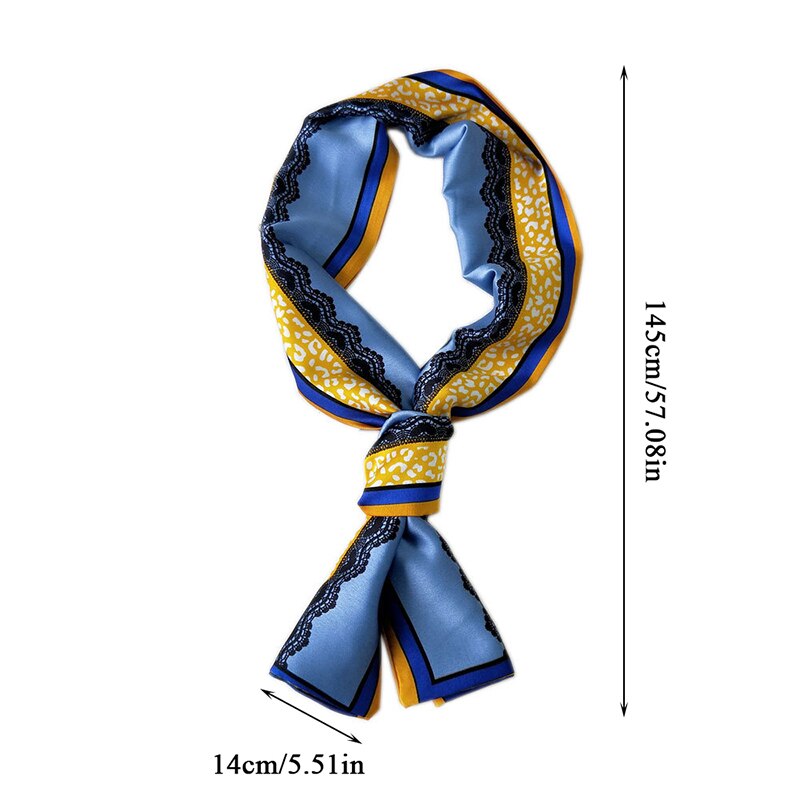 Women Neck Scarf Diy Hair Tie Hairbands Euro Style Skinny Wristband Narrow Long Striped Scarves Handbag Ribbon