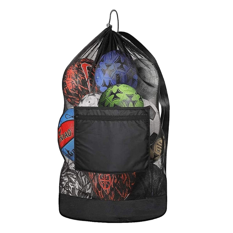 Extra Grote Mesh Strand Rugzak Duurzaam Verstelbare Schouderriem Cilindrische: Black