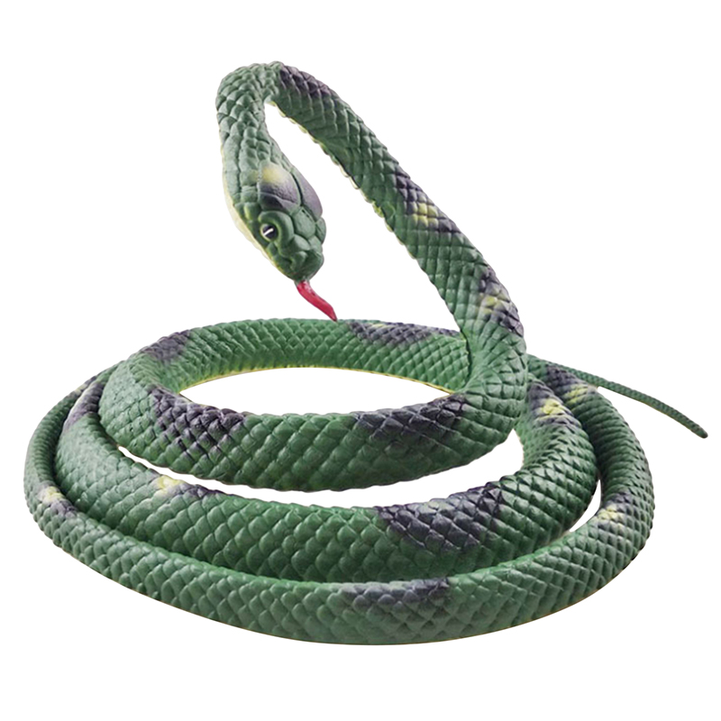 Giocattolo di modello di pitone ad alta simulazione grande serpente realistico Halloween ingannevoli scherzo spaventoso giocattolo serpente spaventoso: green