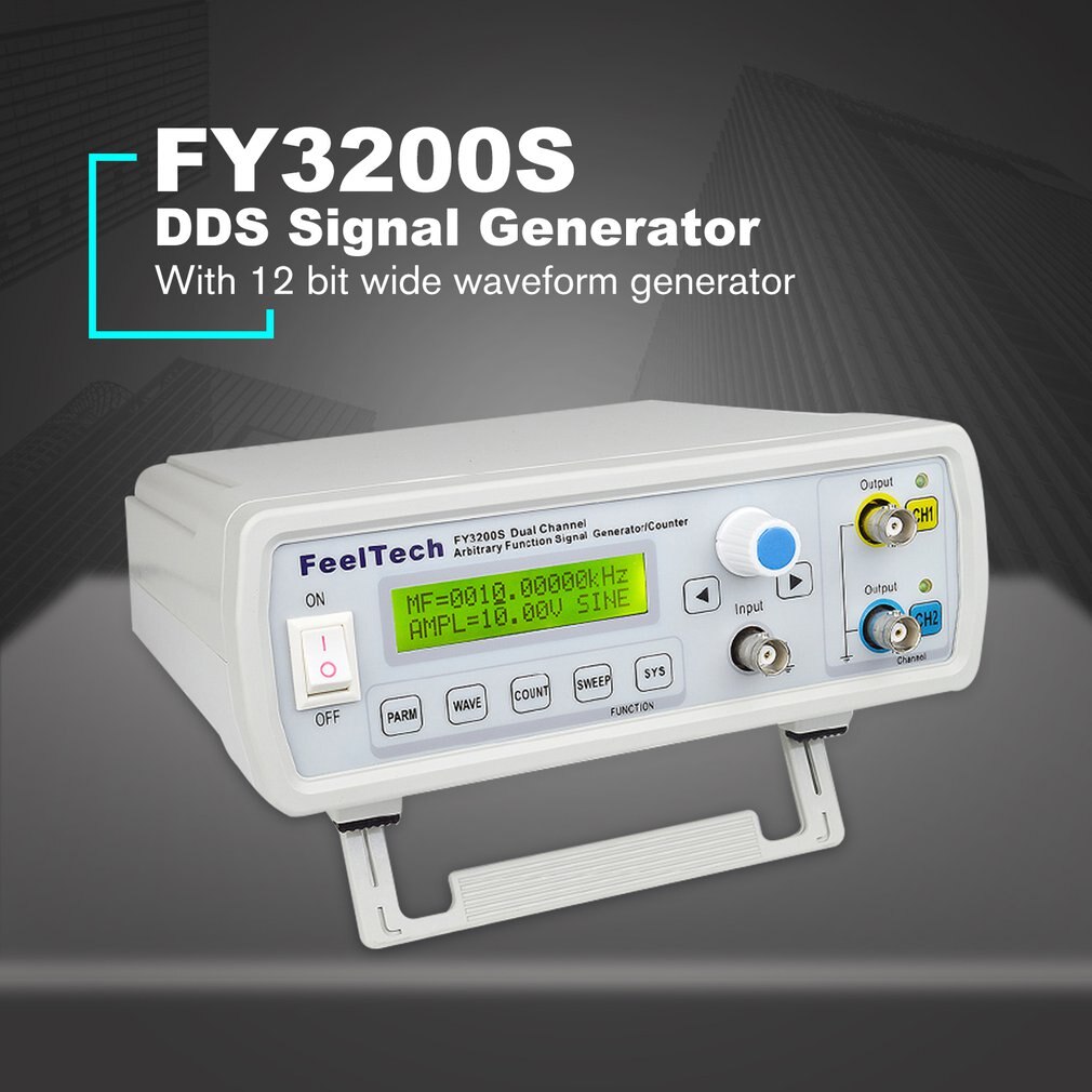 FellTech FY3200S 6MHZ DDS numérique double canal fonction générateur de Source de Signal forme d'onde arbitraire/compteur de fréquence d'impulsion ue