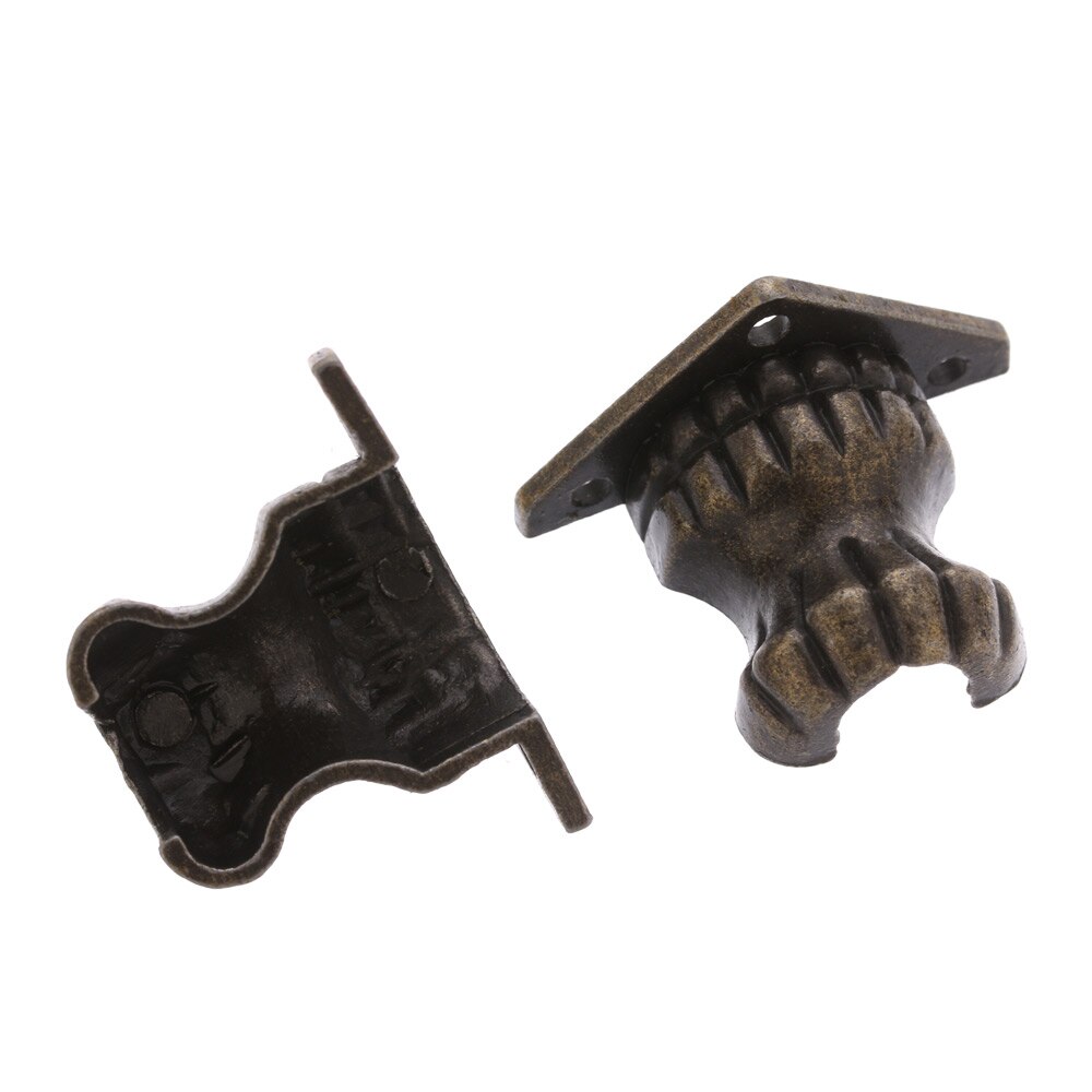 4 pçs antigo pé de bronze jóias caixa de madeira pés decorativos perna canto suporte gabinete protetor para móveis ferragem
