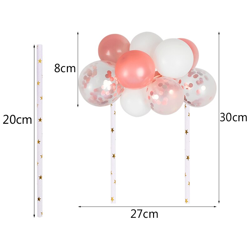 10 st 5 tums konfetti ballong cake topper bröllop baby shower festdekorationer barn födelsedagsfavörer grattis på födelsedagen cake topper
