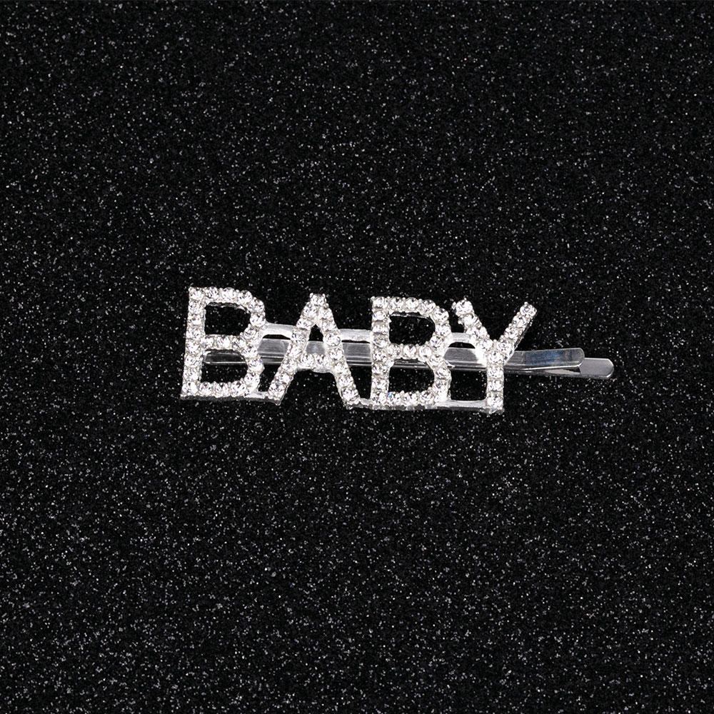 Bling glimmende strass steentjes letter haarspeldjes voor vrouwen zilveren haarspelden kristallen woorden haarspeldjes stylingtool aangepaste haaraccessoires