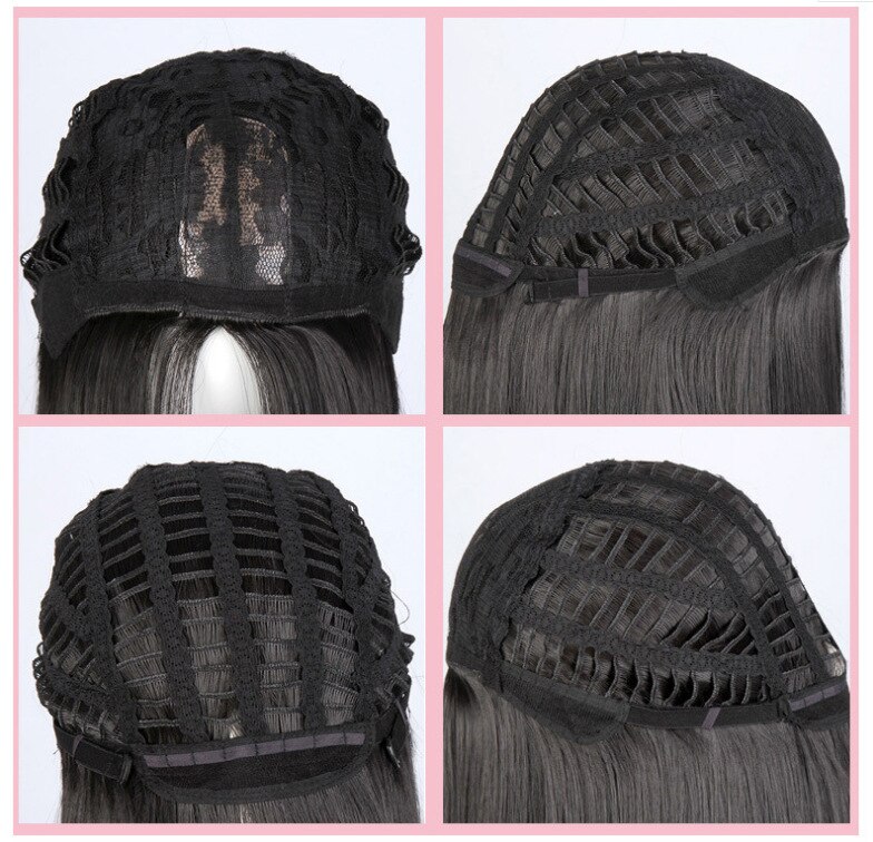 Gradient Dyeing Grandma Ash Curly Short Hair Female with Rose Net Wig Cosplay Hair Wig Parted Instant Noodles Cosplay Women