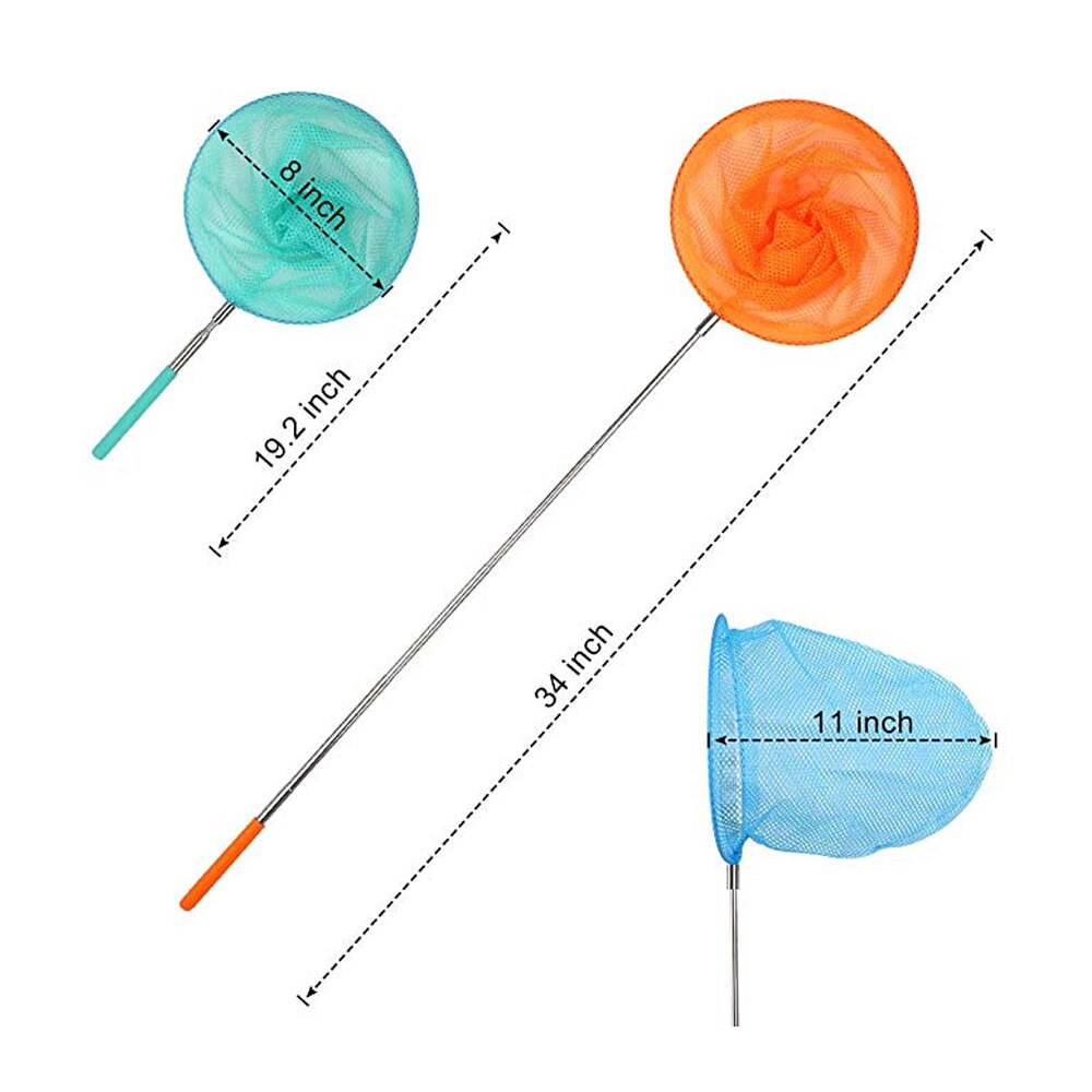 Kids Fishing Net Rainbow Telescopic Butterfly Net,Insect Catching Nets for Children Catching Insects Bug Small Fish