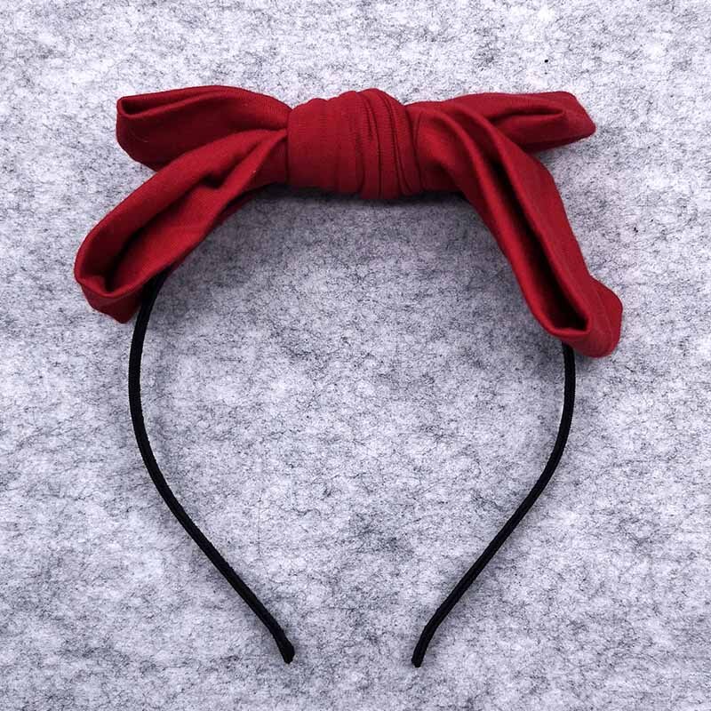 GZHilovingl Girls Big Bow Cotton Hairbands Hair Hoops Kids Childs Summer Cute Headwear Hair Accessories Handmade: wine red
