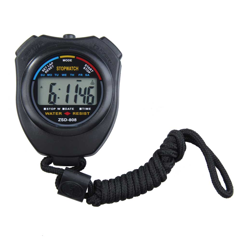 Profession elle Handheld digitale Stoppuhr Timer Outdoor Sport Training Timer Chronograph Stoppuhr 0,01 s Präzision Timer Werkzeuge: Black
