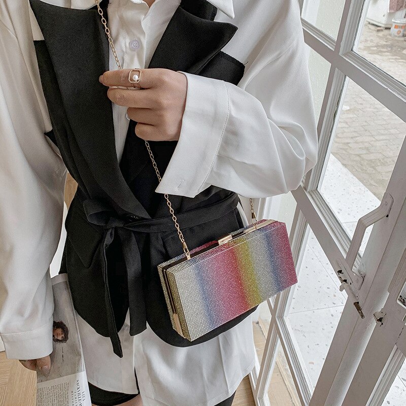 Pvc bolsas e bolsas para as mulheres 2021 designer de luxo alta qualidade sacos meninas do sexo feminino compradores cor arco-íris strass carteiras