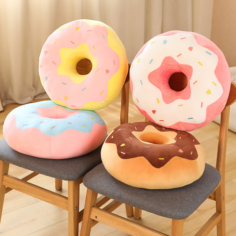 Decoration Donut Plush Pillow Like Real Fantastic Ring Shaped Food Plush Soft Seat Cushion Head Pillow Christmas