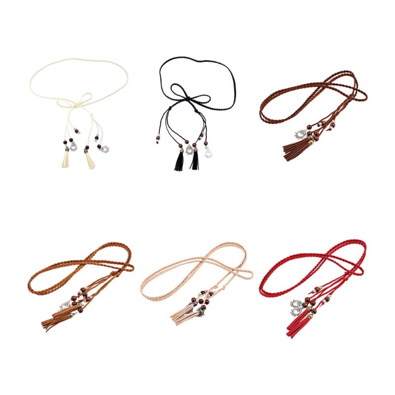 Cuerda de cintura Mujer Nudo Cintura Cuerda Trenzada Cinturón Accesorio para camisa de vestir