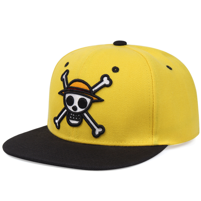 Anime chapeaux le chapeau de paille Pirates singe réglable Snapback casquettes de Baseball adulte décontracté chapeaux de soleil casquette Hip Hop: YELLOW