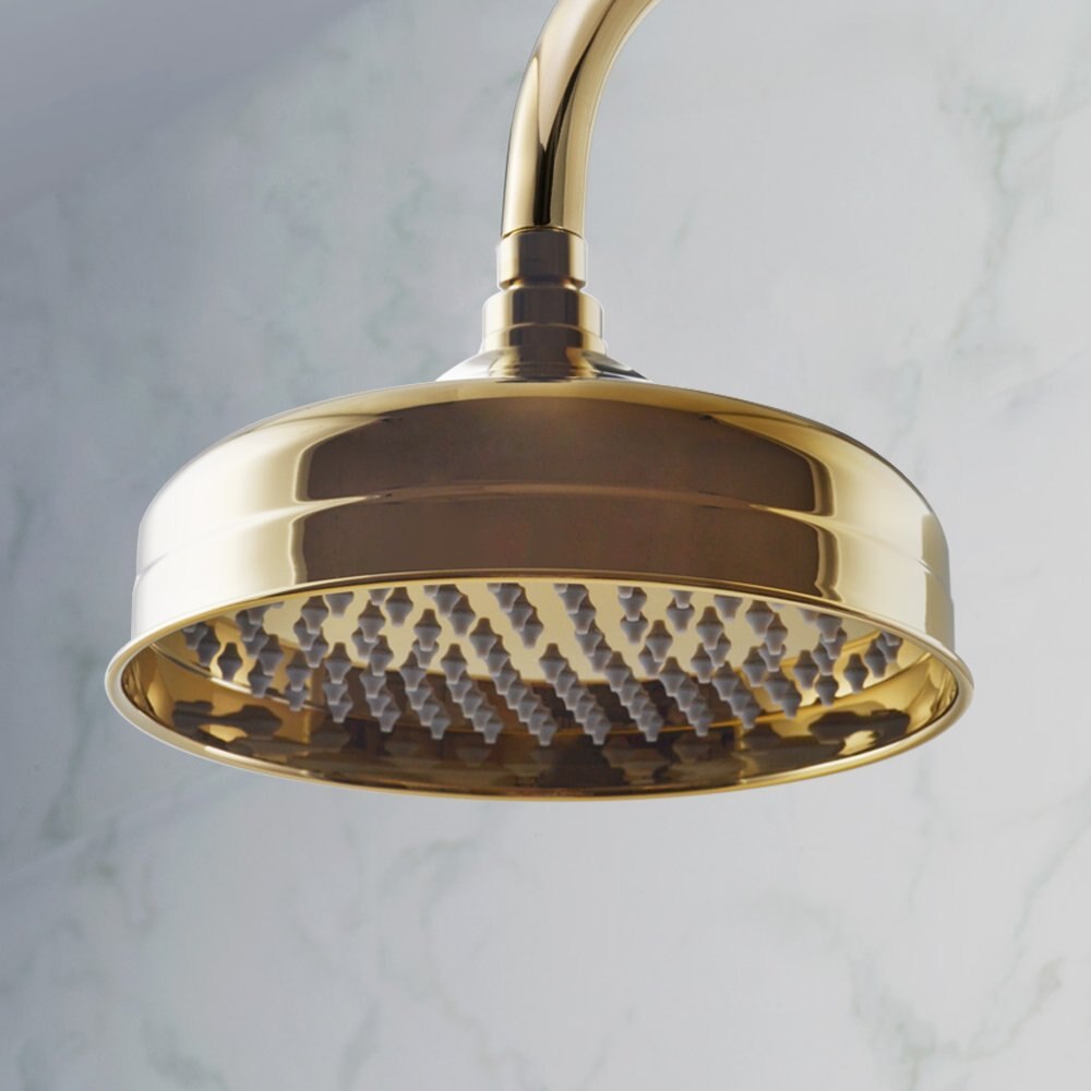 Luxury Gold Color Shower Head Round Shape 20cm Shower head Brass Rainfall Bathroom Showerhead