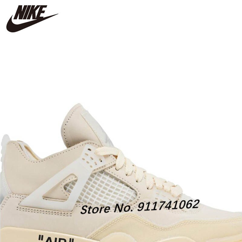 Off White X Air 4-zapatillas de baloncesto Retro para mujer, zapatillas deportivas cómodas populares de , de GUAVA ICE NOIR SAIL