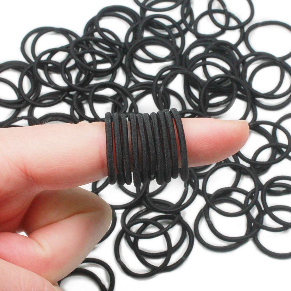 100 st / lotgirls små färgglada hårband för tunna hårband 2mm elastiska små flickahårtillbehör 2.2cm