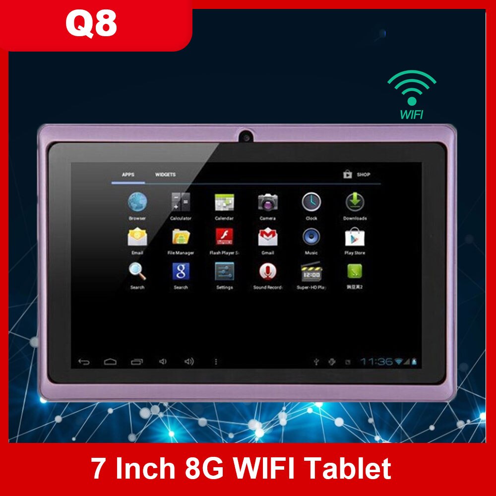 7 Inch Q8 Tablet Android Quad-core Processor 8G WiFi Version Dual Camera Entertainment Machine for Children Students Adults