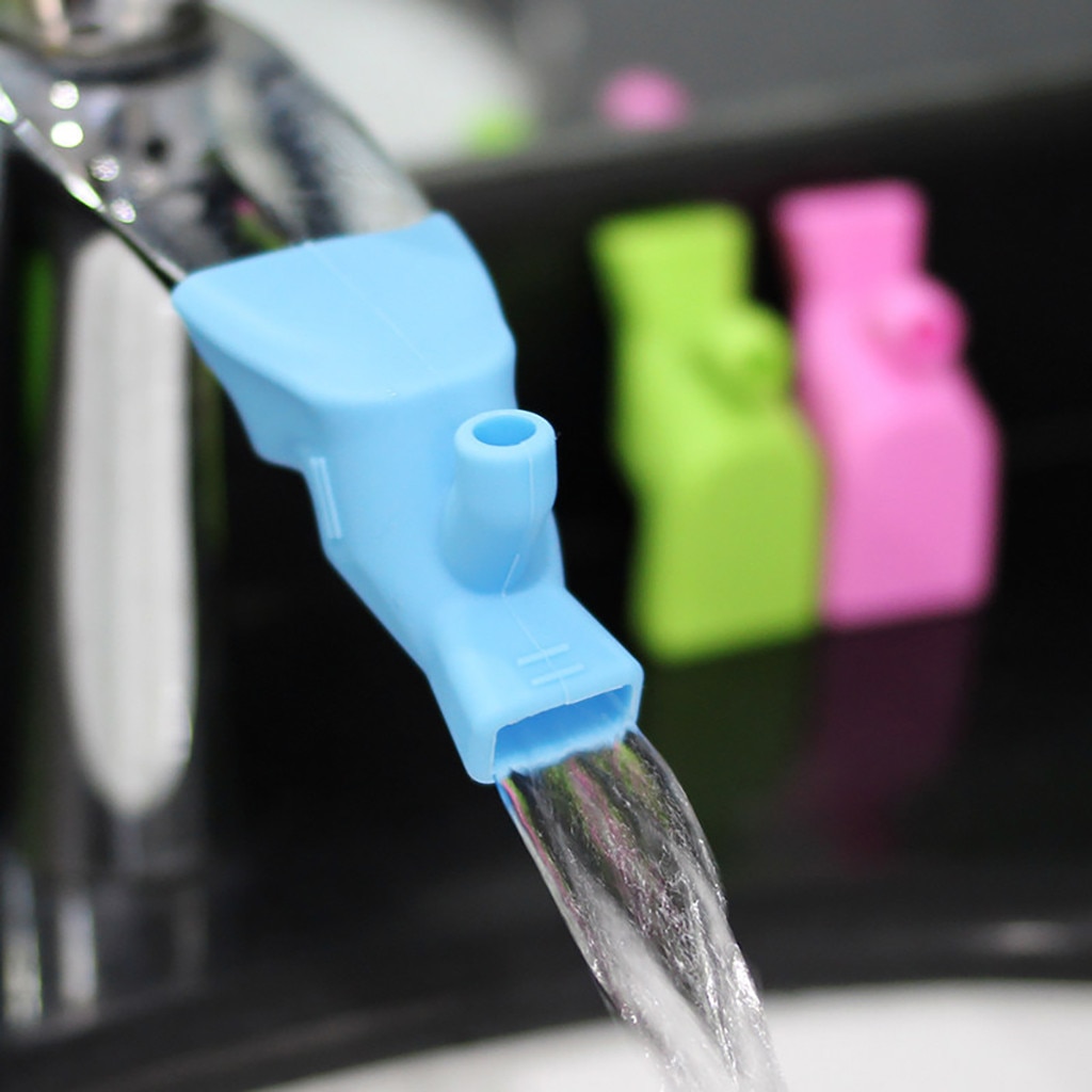 Extensor de silicone torneira da pia do banheiro para crianças bebê lavar mão cozinha dupla saída de duas formas anti-deslizamento torneira acesso