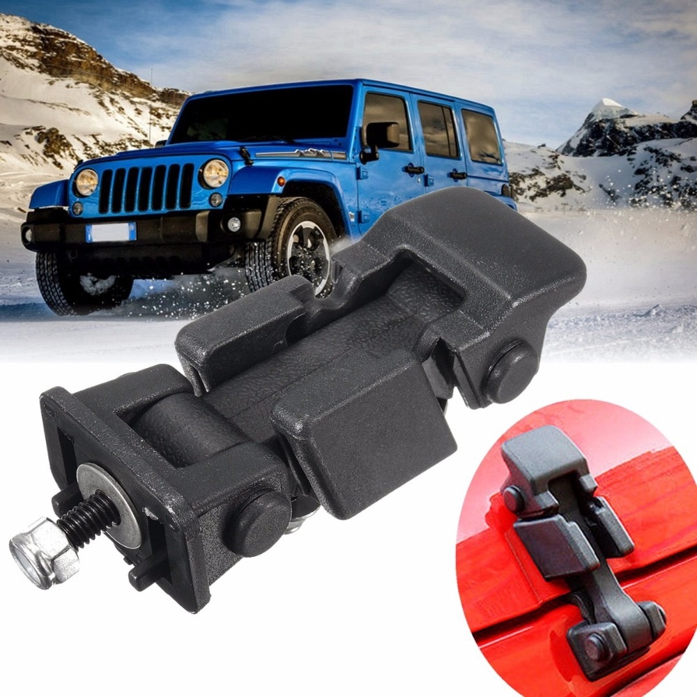 1 Set Black Hood Lock Bracket Latches Buckle Holder For Jeep/Wrangler 2007