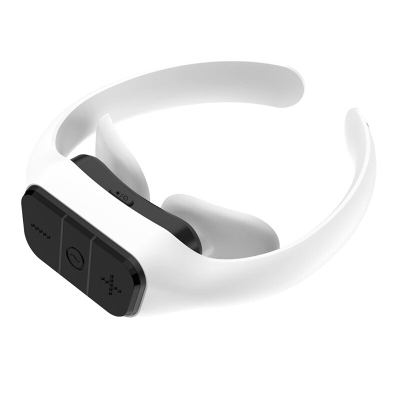 Neck Massager with Heat Intelligent Wireless Electric Pulse Massager Portable Travel Cordless for Home Office Use: white