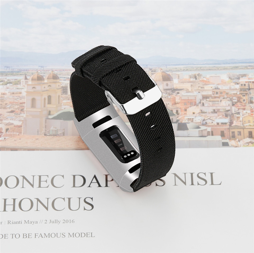 Banda da lona para fitbit carga 3 4 pulseira inteligente loop para fitbit carga 3 4 banda de pulso substituição correa