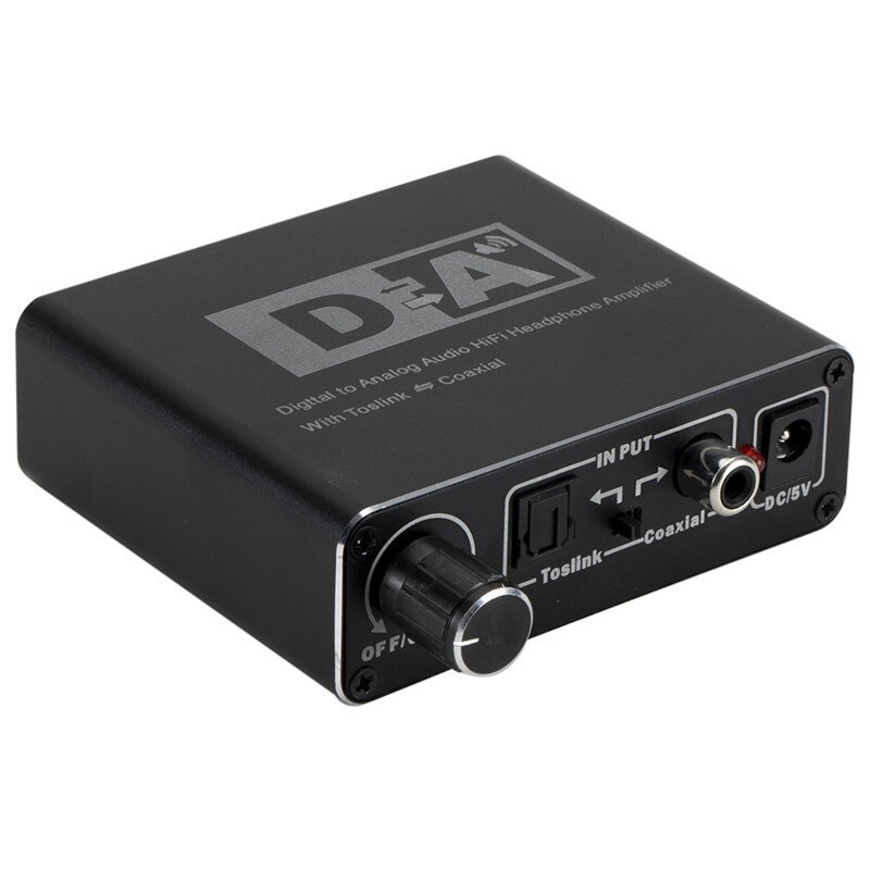 3.5 Jack RCA DAC Spdif Amplifier Decoder 24 Bit Digital to Analog Converter Optical Fiber Coaxial For Headphone With Volume Knob