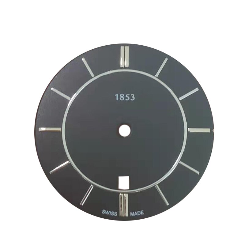 22.8Mm Wijzerplaat Voor T094210A Vrouwen Quartz T094 Horloge Tekst Horloge Accessoires T094210 Reparatie Onderdelen Voor F03.111 Beweging: black silver dial