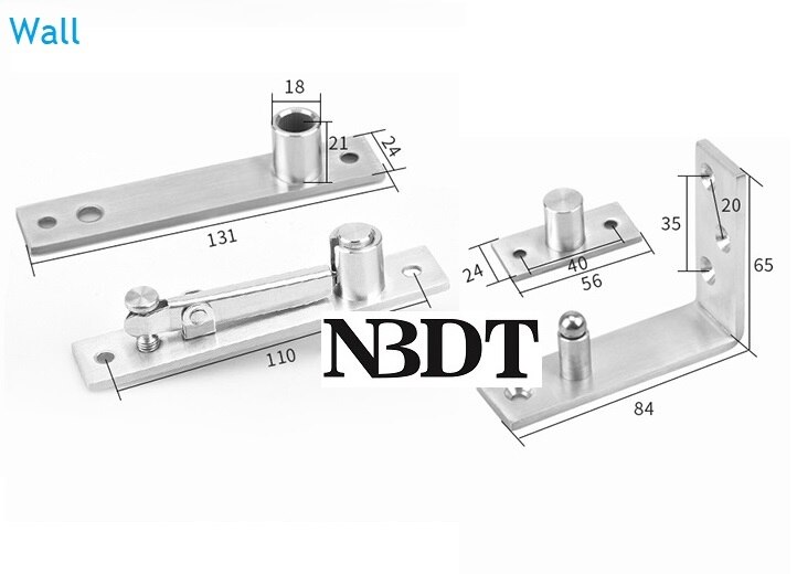Stainless Steel Top Floor Wall Mount Pivot Door Hinge Adjustment For Easy Installation: Wall Mount