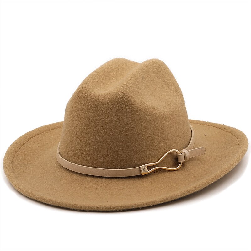 Sombrero de fieltro clásico británico para hombre y mujer, accesorios de sombrero de vaquero, sombrero de Jazz, sombrero de caballero: 2