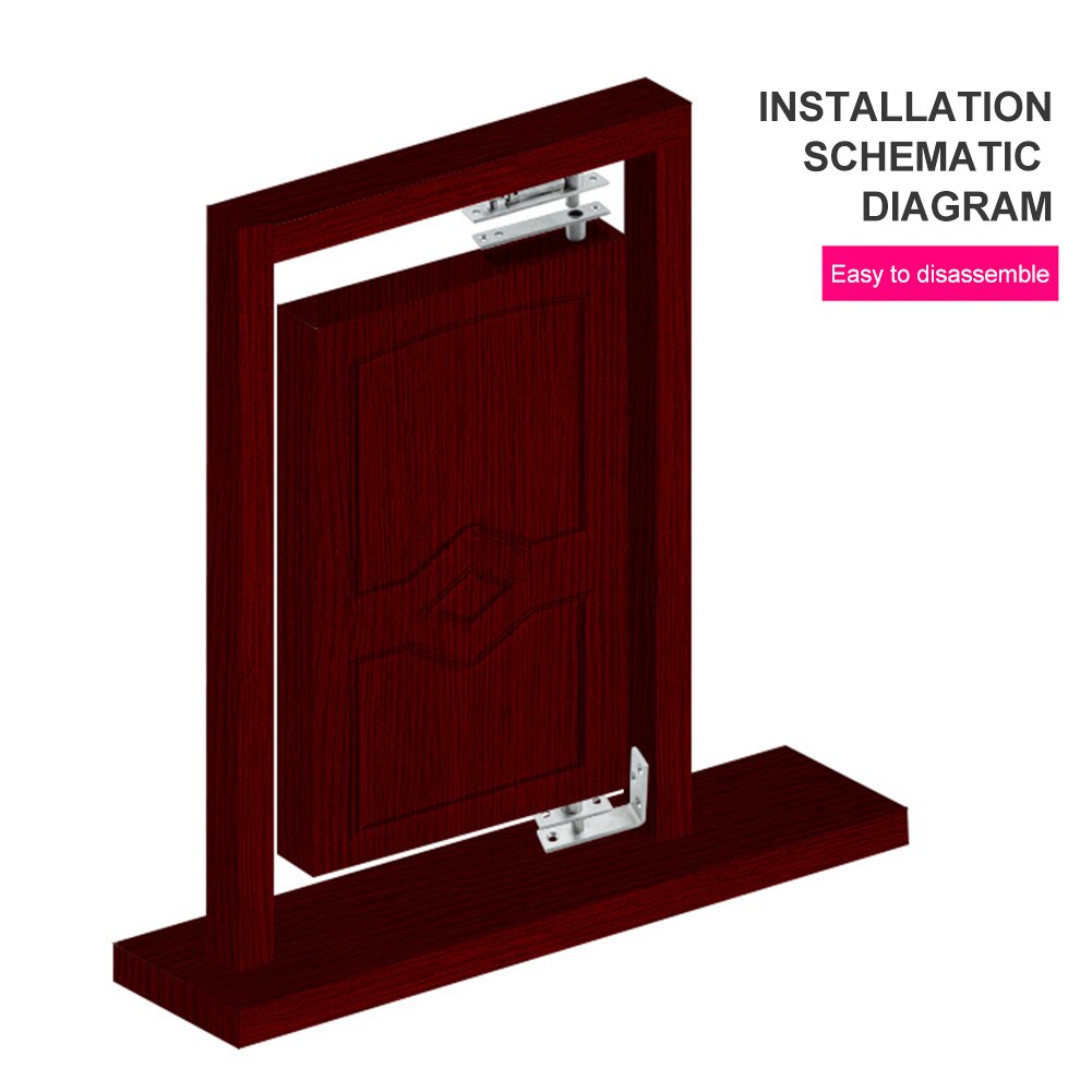 Pivot Hinge Shaft Cabinet Easy Install Hardware Stainless Steel For Door 360 Degree Rotation Universal With Screws Silver Tone