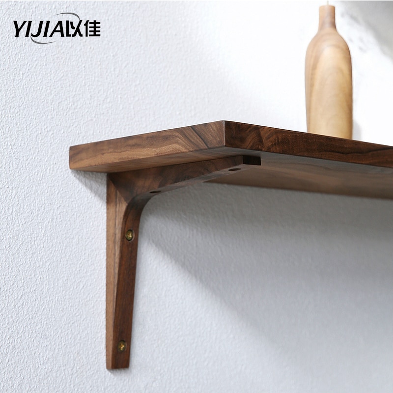 Solid wood wall shelf support bracket living room Storage rack bracket tripod