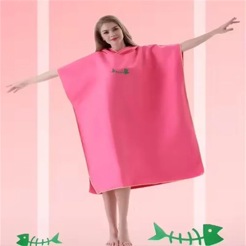 Microfiber handdoek met capuchon Heren Dames voor zwemmen Strand Reizen Sneldrogend Veranderend gewaad Cape Badhanddoek Badjas Surfponcho Sauna Spelen