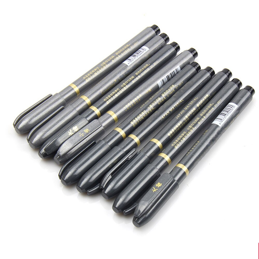 Umitive-pluma de tinta de caligrafía negra de 3 tamaños para principiantes, rotuladores de pincel rellenables para escritura y firma, suministros de oficina