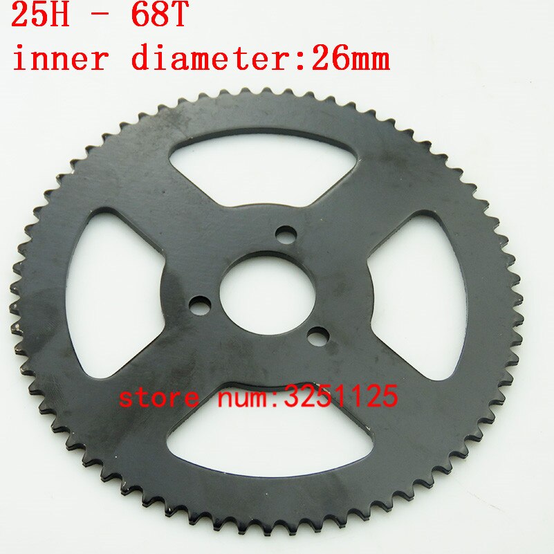 Tylna zębatka 25H 68T, łańcuch 25H 146 ogniw, 7 zębów zębatka robić elektrycznego trójkołowego mini moto motorynka ATV Quad: 25H 68T sprocket