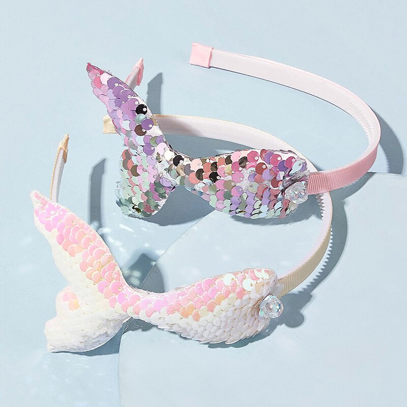 coiffure réversible paillettes bandeaux pour filles arc-en-ciel sirène perles bandes de cheveux corée cheveux accessoires