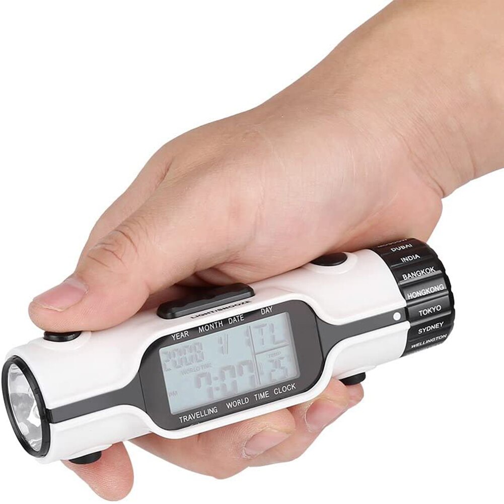 Multifunctionele Lcd-scherm Digitale Zaklamp Klok Kalender Temperatuur Meter Digitale Klok Tafel Klok Digitale Klok Horloge