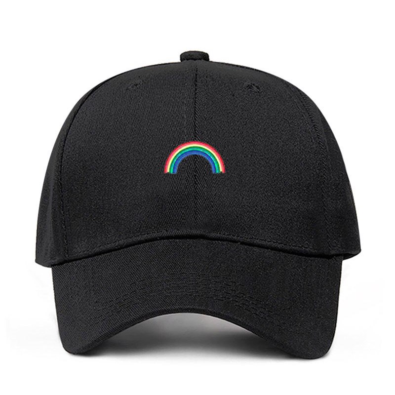 Nuovo Berretto da Baseball Del Ricamo Arcobaleno Papà Caps Unisex Degli Uomini Delle Donne Del Cappello di Snapback Berretto Da Baseball del Cotone Dropshipping: Black