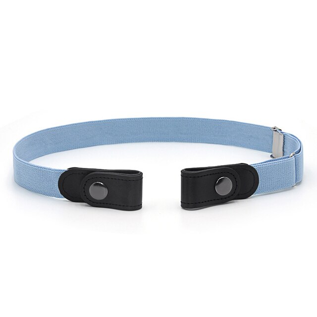 Cinturón elástico sin hebilla para hombre y mujer, cinturón fácil de estirar, sin hebilla, DIY: light blue