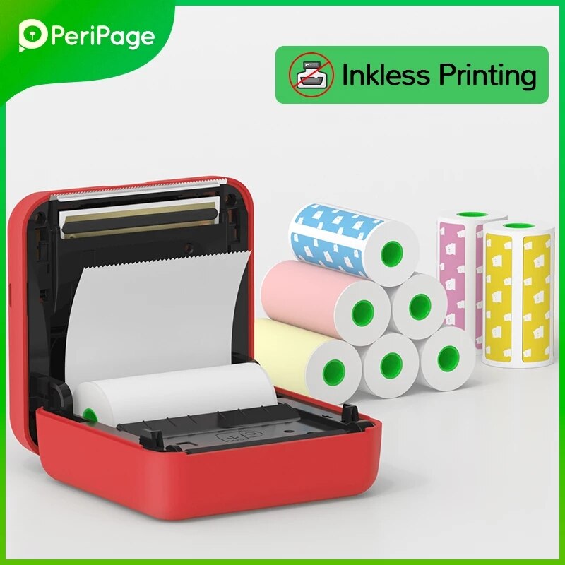 Peripage – Mini-imprimante thermique A6, 304dpi, Bluetooth, couleur marron jaune, téléphone portable, Android IOS,