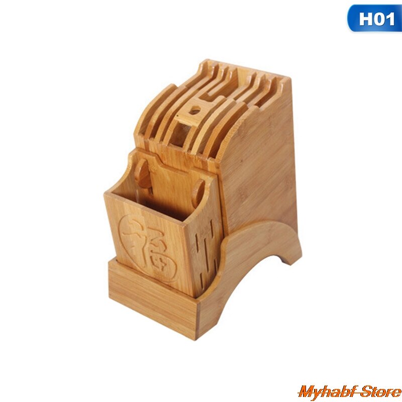 Universal Wooden Knife Holder Bamboo Knife Block Stand Knives Chopsticks Storage Box Scissors Organizer Kitchen Accessories Tool