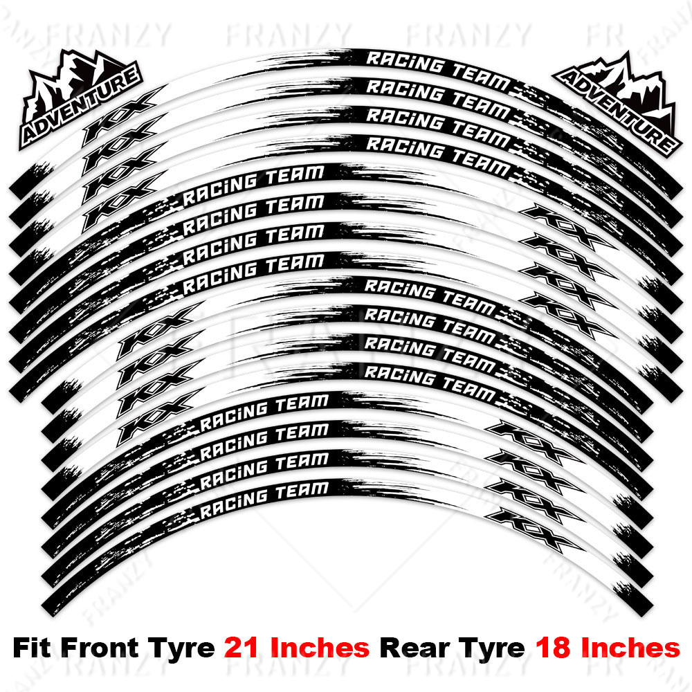 Adesivo para roda de motocicleta, decalque refletivo para aro, fita listrada para kx 250 450 500 125 250x 450x kx250f kx450f 50 anos: Vermelho