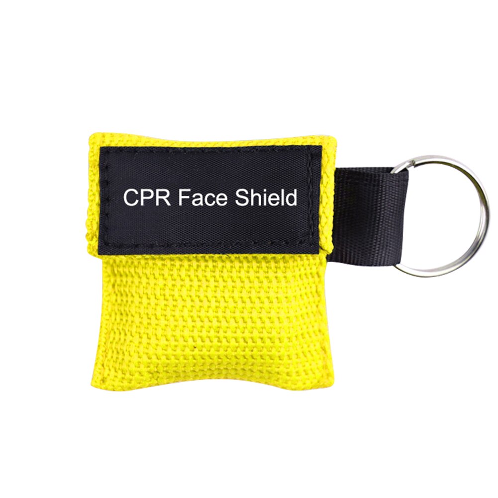 LLavero de máscara RCP de Color opcional, protector de primeros auxilios, máscara RCP de emergencia, herramientas de cuidado de salud: YELLOW