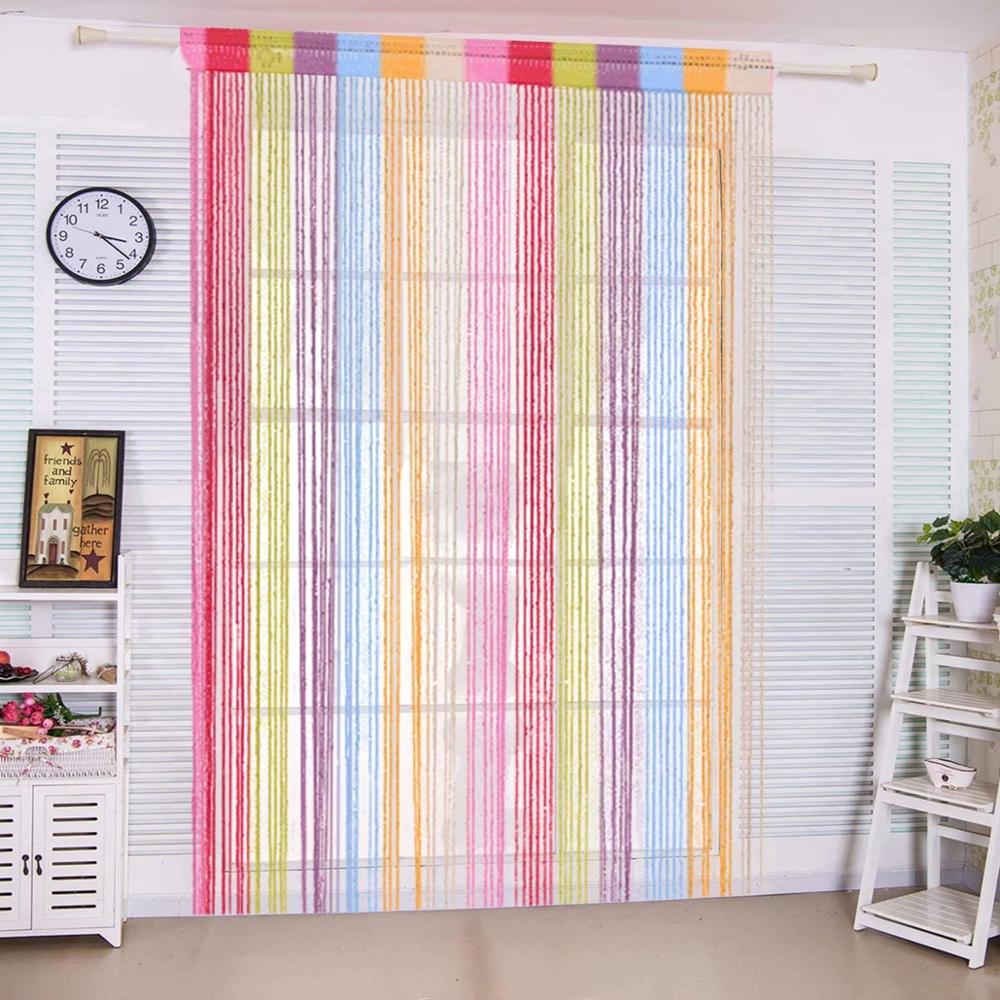 100 x 200cm hængende perlegardin snor dør vinduesgardiner kvast fluenet panel til køkken stue