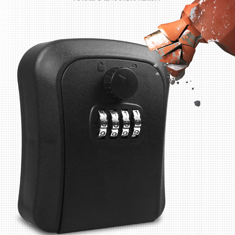 Caja de bloqueo de llave de montaje en pared, combinación de almacenamiento de seguridad para el hogar y la oficina, para garaje exterior, portallaves interior y exterior