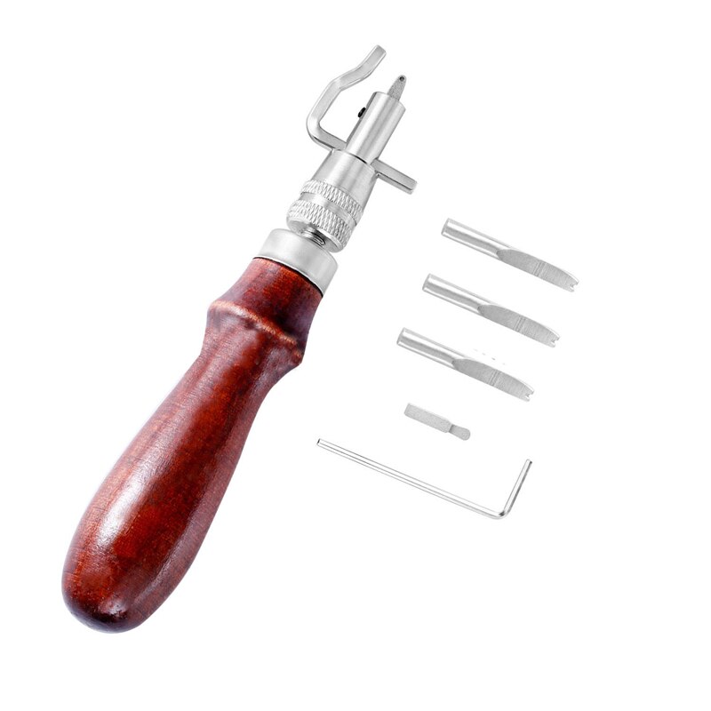 Leather Craft Tools 7 In 1 Adjustable Stitching Groover and Creasing Edge Beveler Leathercraft Sets Leather Groovers Tool