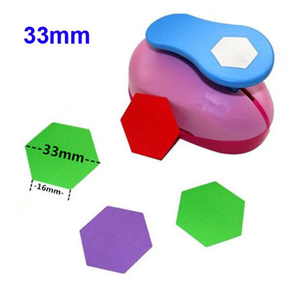 Fri skepp hexagon hålslag set geometri stans hantverk klippbok papper stansare graf formade slag: 1pc 33mm