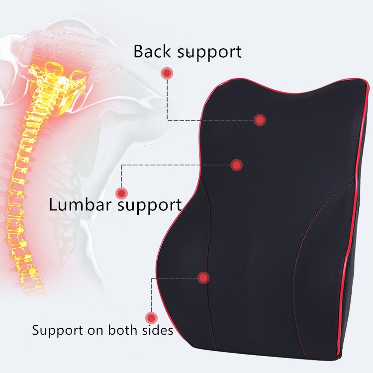 Auto Hoofdsteun Lendensteun Set Traagschuim Auto Kussen Nek Kussen Trage Rebound Auto Kussen Taille Pad