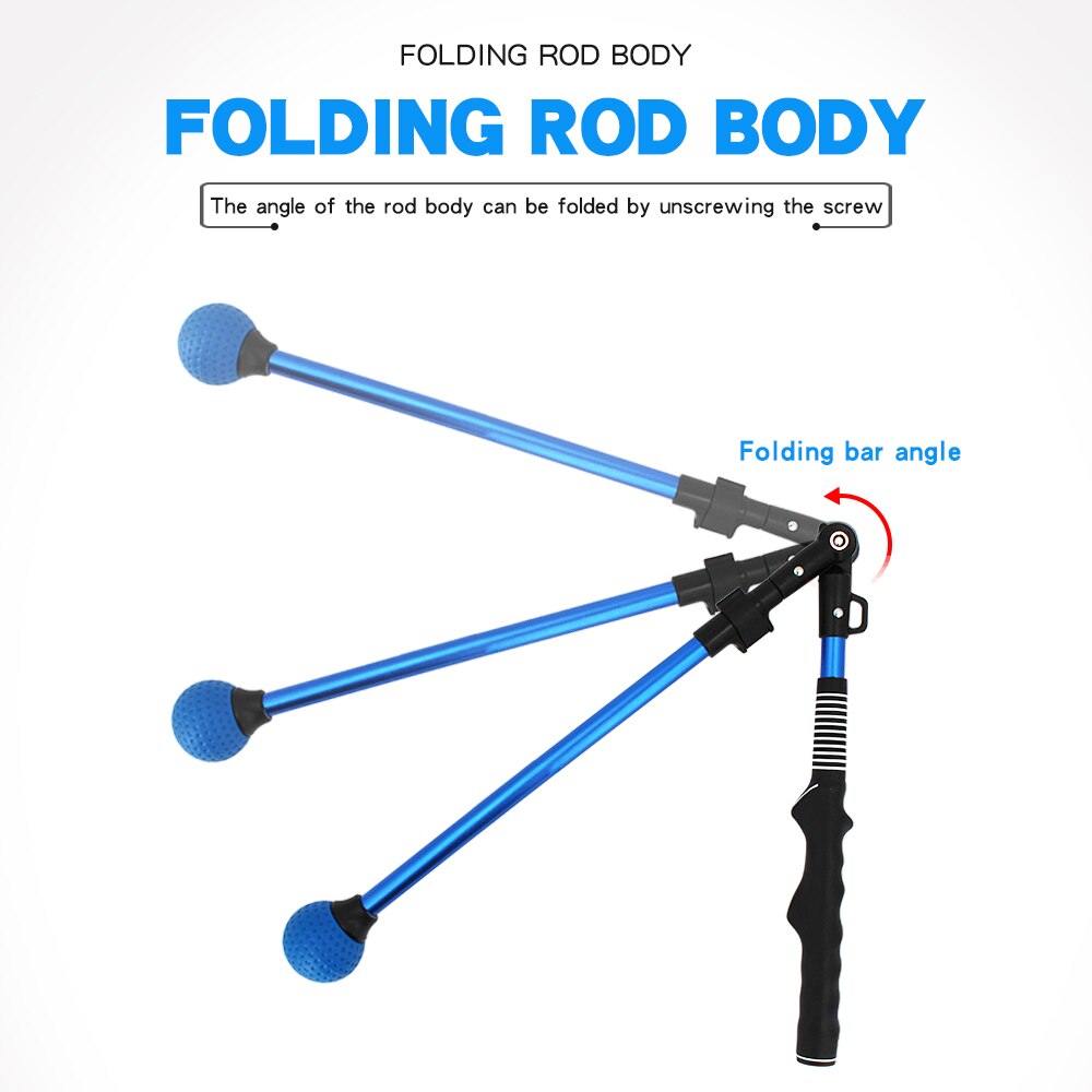 Folding Golf Swing Trainer Stick Posture Corrector Practice Swing Training Aids Upgrade with Rubber Rope Strength Exercises
