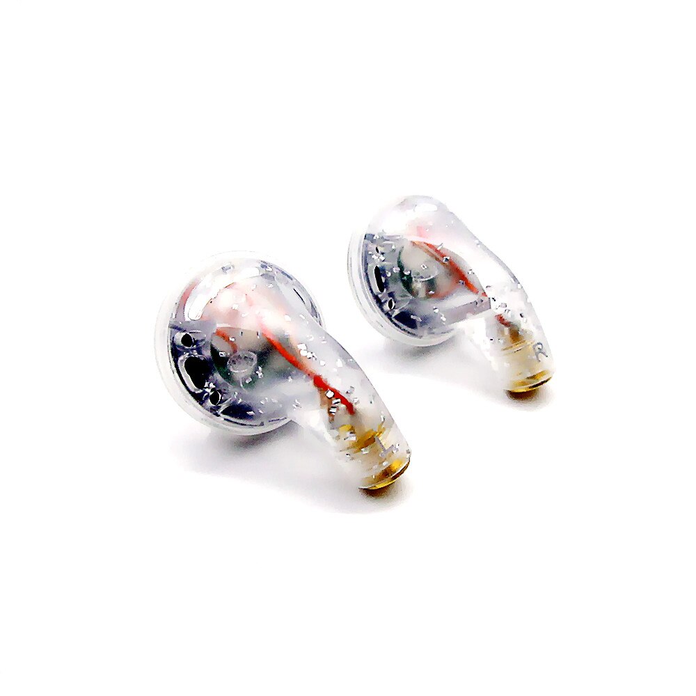 FENGRU DIY Tingo TC200 Pro Earbud Earphone HiFi Noise Cancelling EarBuds Flat Head earphone Pk Mx985 Hifi Bass Sound Earbuds: Shiny No Cable