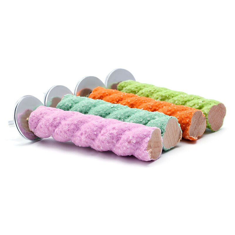 1Pc Bird Cage Colorful Pet Bird Cage Perch Stand Platform 2x8cm Paw Grinding Parrot Parakeet C42