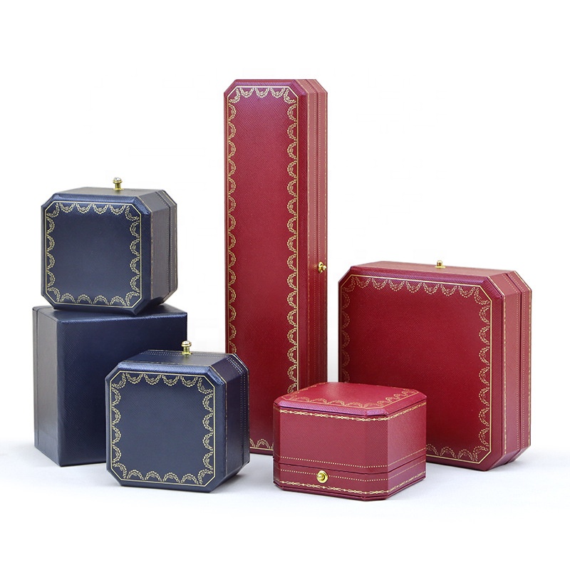 Leatherette Paper Ring Box Small Necklace Box Eco-friendly Leatherette Paper Jewelry Packaging