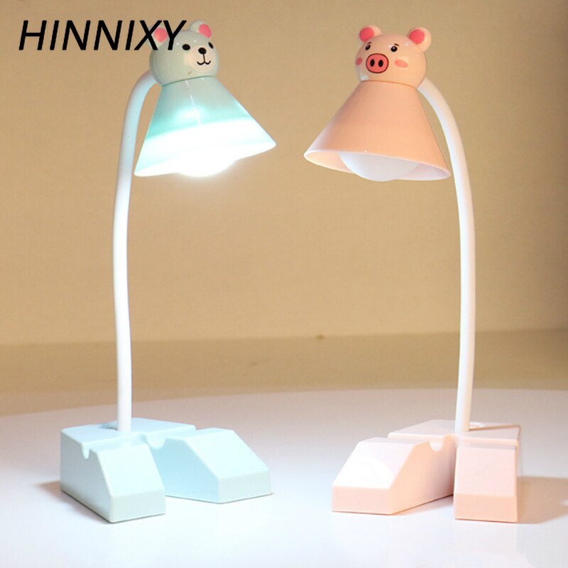 Hinnixy Cartoon Animal Table Lamps LED Light Fixture For Moblie Holder Base Children Kids Bedroom Decor Bedside Study Desk Lamps